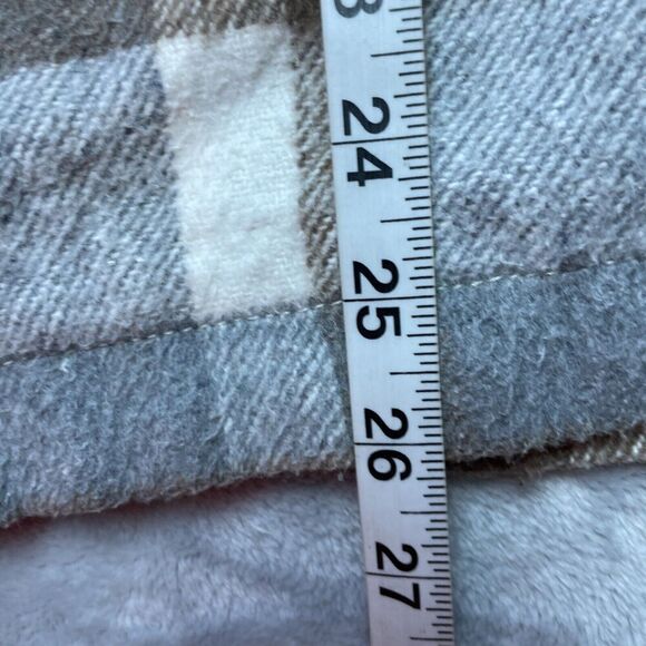 Zara Heavy Twill Overshirt Shacket Mens M Tan Gray Plaid Relaxed Fit Shirt - Picture 9 of 10